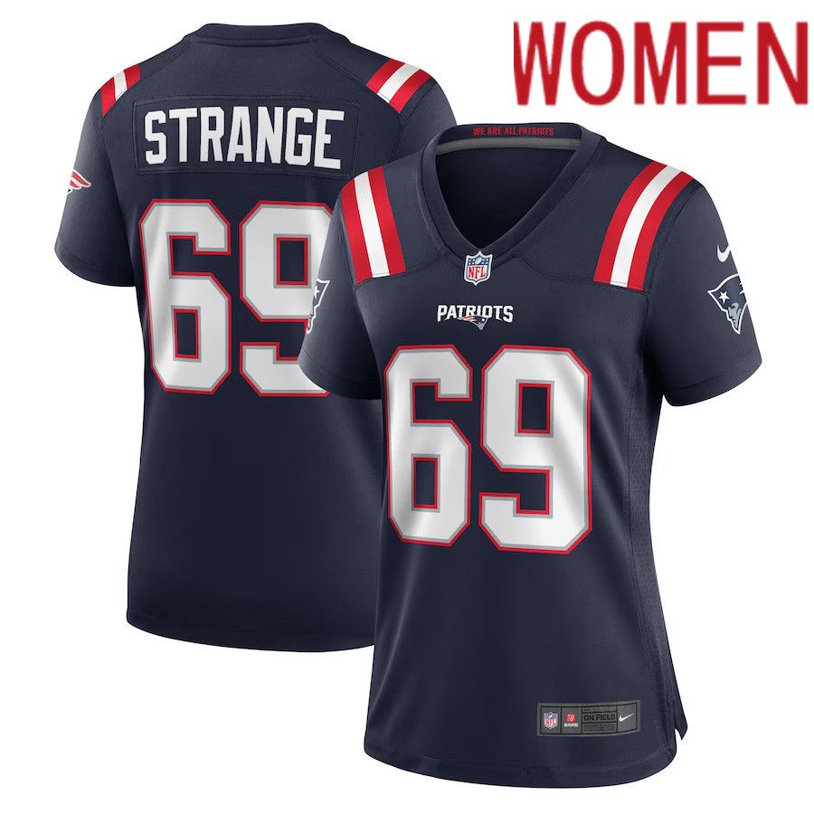 Women New England Patriots 69 Cole Strange Nike Navy Game Player NFL Jersey